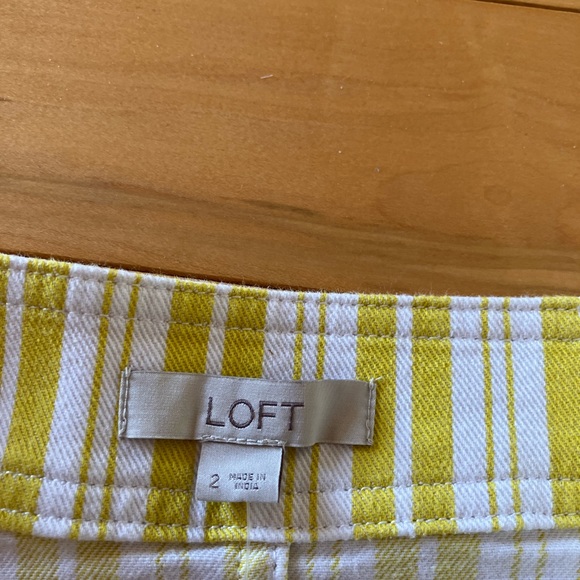 Loft white/lime stripe mini skirt - Picture 5 of 6